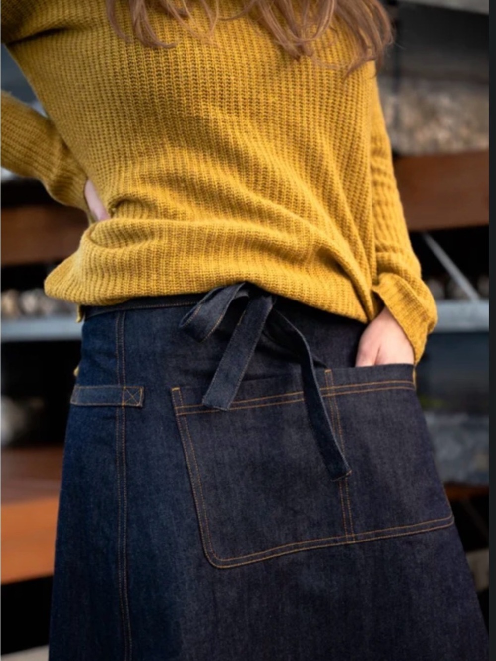 Tove Wrap Denim Skirt - Dark Indigo